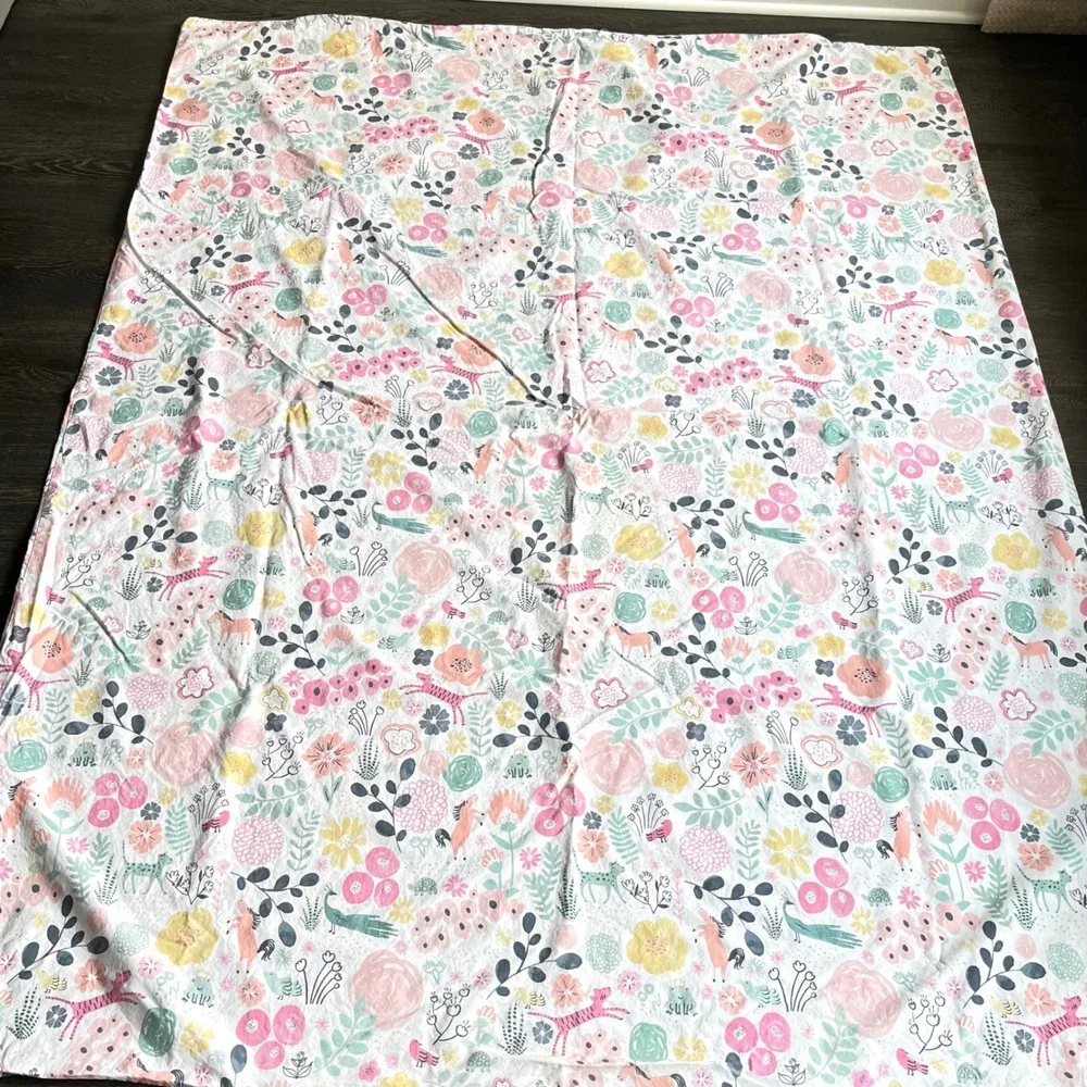Pottery Barn Kids Sasha Garden Twin Duvet Cover Organic Cotton Whimsical Floral